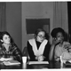 Hillary Rodham at a panel featuring candidates for Wellesley College Government President.